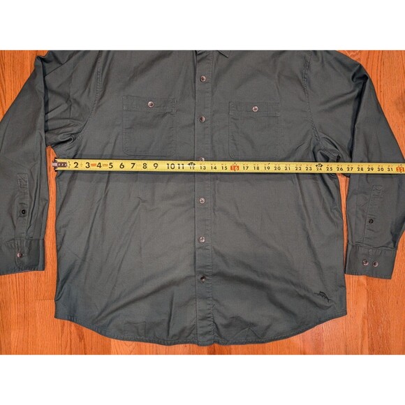 NWT Tommy Bahama Men XL Big 1XB Button Shirt Beach Fire Flannel Trout Green $148 - Picture 7 of 8